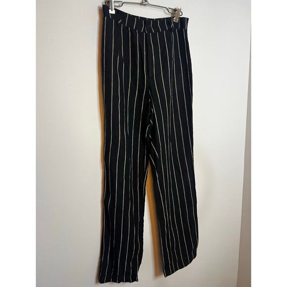 Reformation Linen Frankie Pants, Luciano Stripe, Sz 0 - Picture 4 of 8